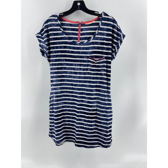 Boat House Beachwear Striped Sleeveless Beach Coverup Shirt Top Pockets Size XS - Picture 2 of 12